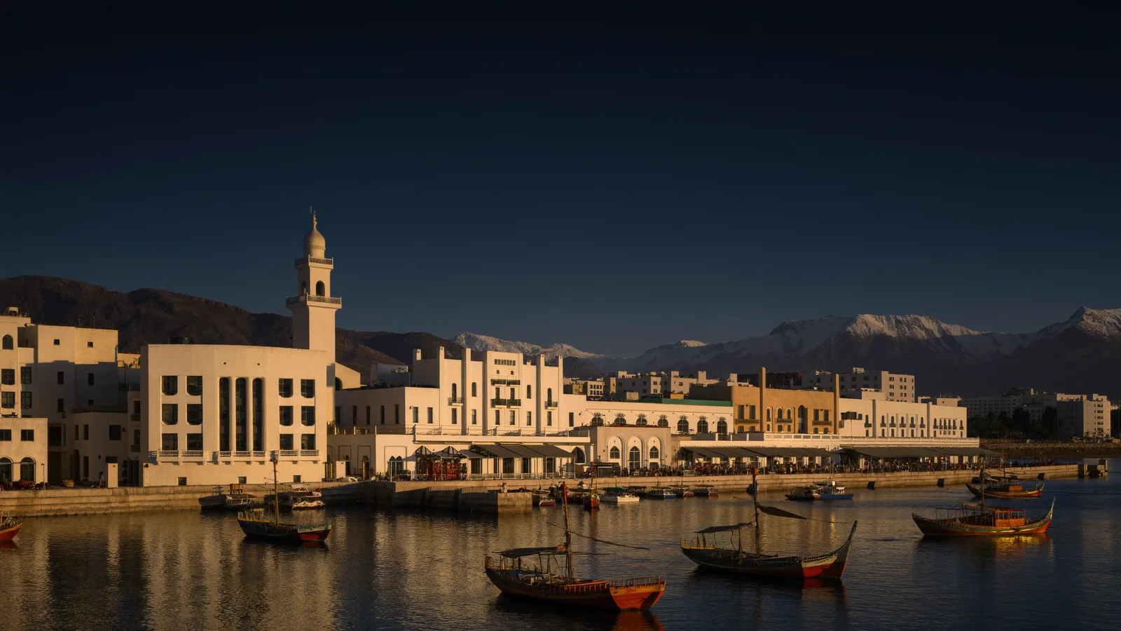 Muscat, Oman — Mutrah Corniche at golden hour